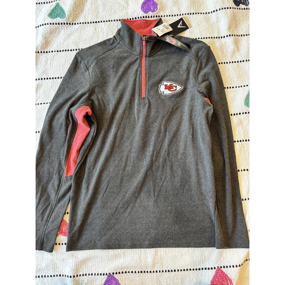 Antigua Other - Kansas City‎ Chiefs Men's Gray and Red Quarter-Zip Pullover Jacket Size Small